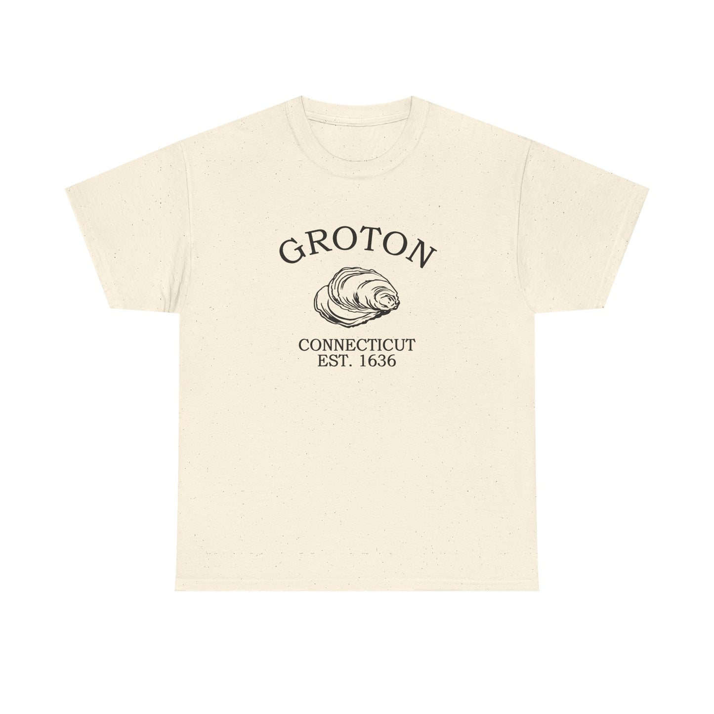 Groton Connecticut Vintage Retro Unisex Heavy Cotton Tee - Black Logo
