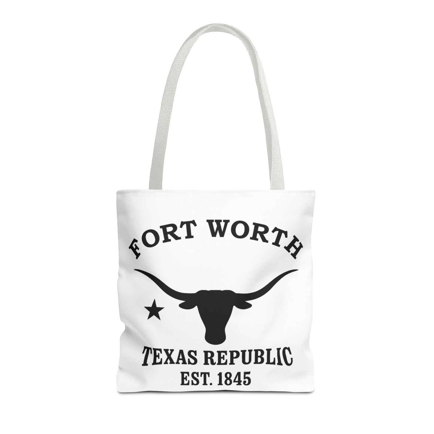 Fort Worth Texas Vintage Retro Light Canvas Tote - Black Logo