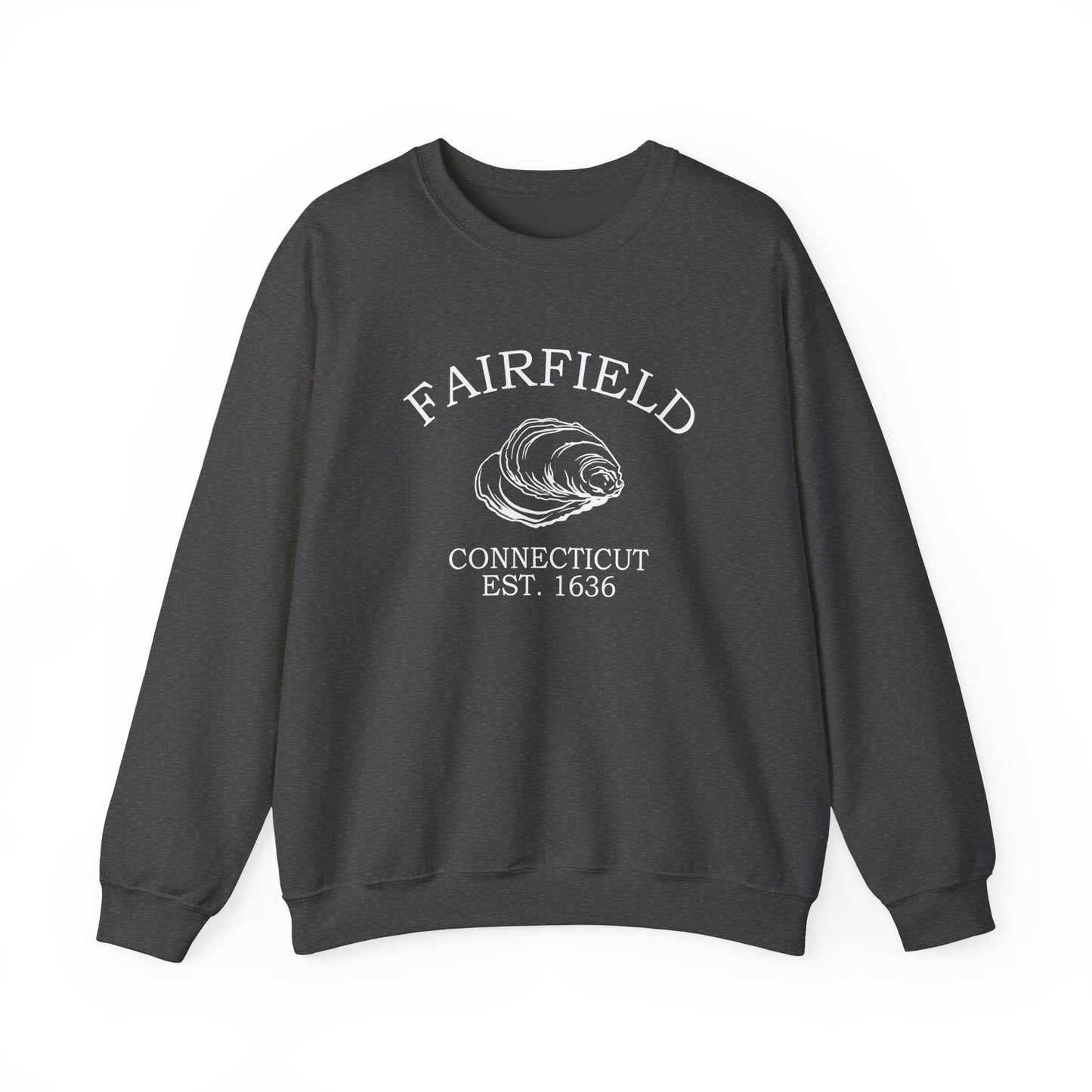 Fairfield Connecticut Vintage Retro Unisex Heavy Crewneck Sweatshirt - White Logo