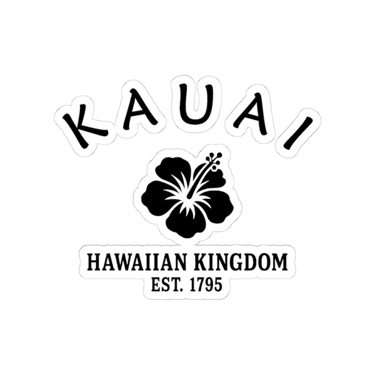 Kauai Hawaii Vintage Retro Vinyl Sticker - Black Logo