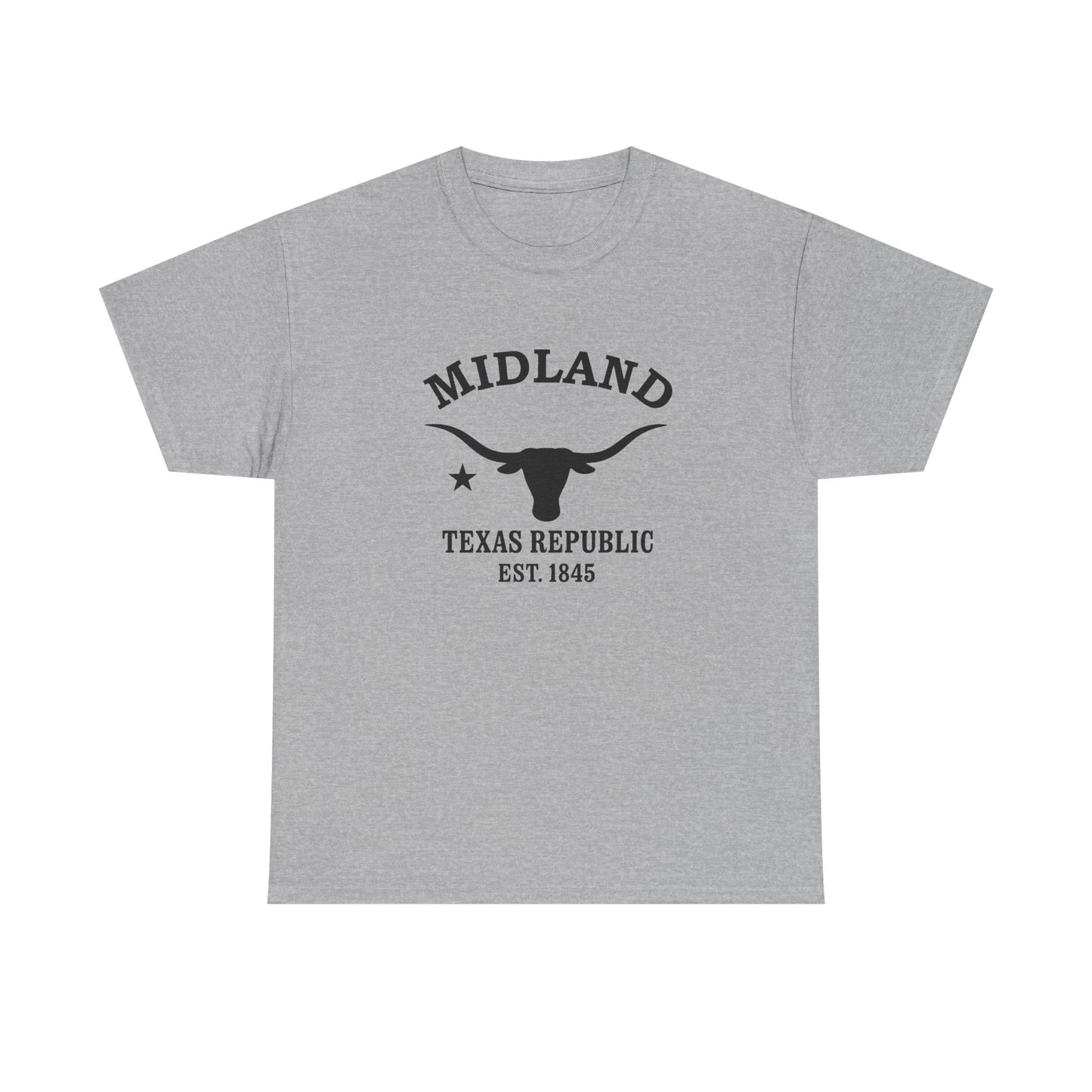 Midland Texas Vintage Retro Unisex Heavy Cotton Tee - Black Logo
