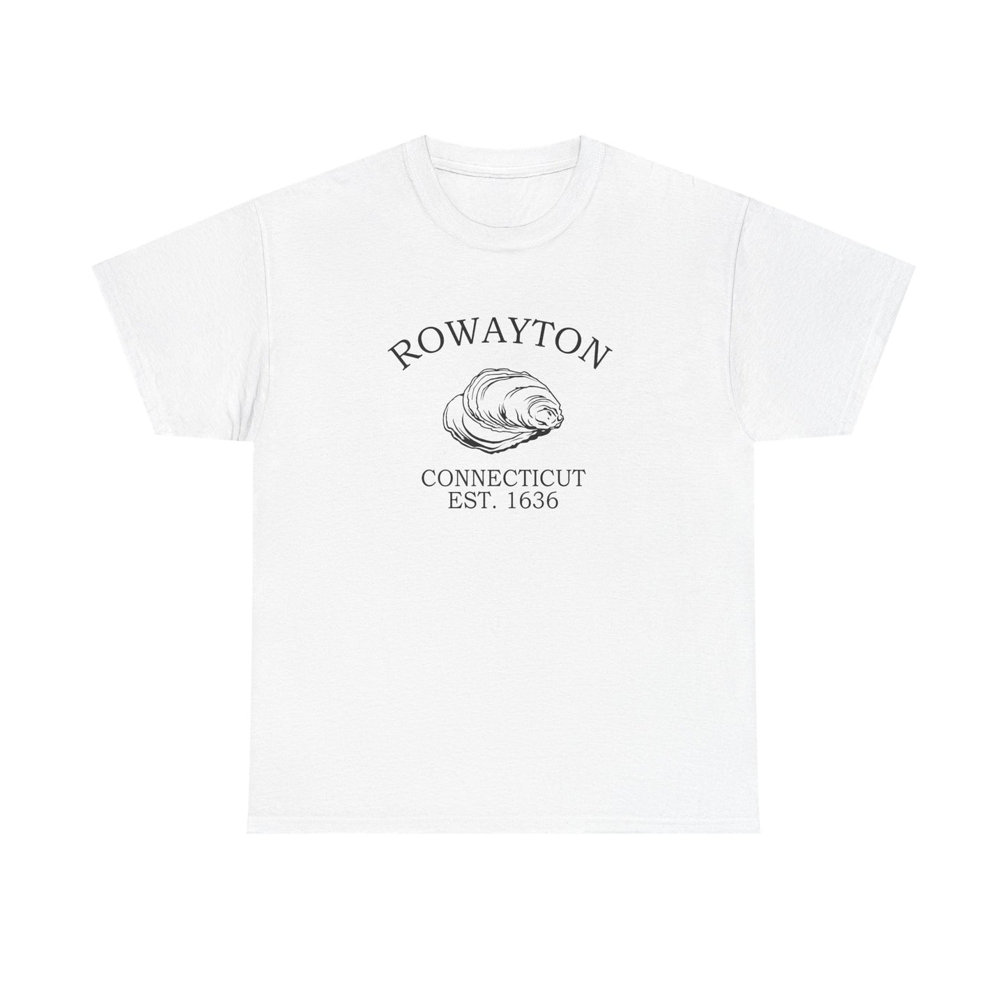 Rowayton Connecticut Vintage Retro Unisex Heavy Cotton Tee - Black Logo