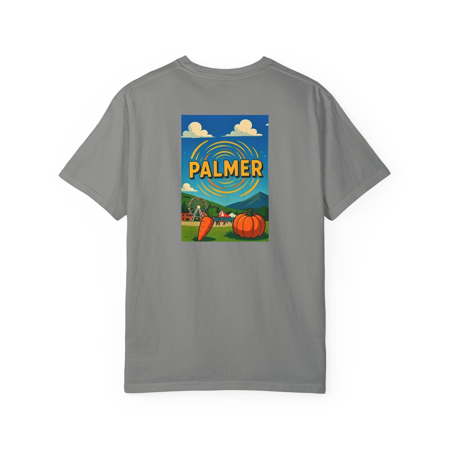 Palmer Alaska Vintage Retro Back Printed Art Series Cotton Tee - Black Logo