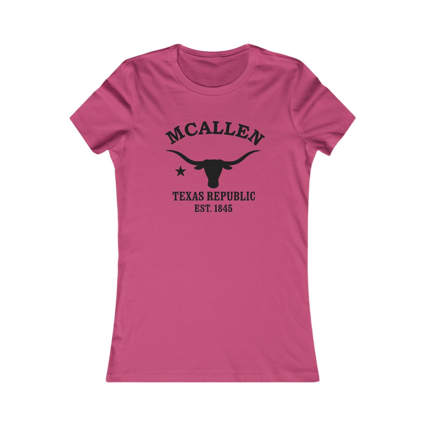 McAllen Texas Vintage Retro Womens Fitted Ringspun Cotton Tee - Black Logo