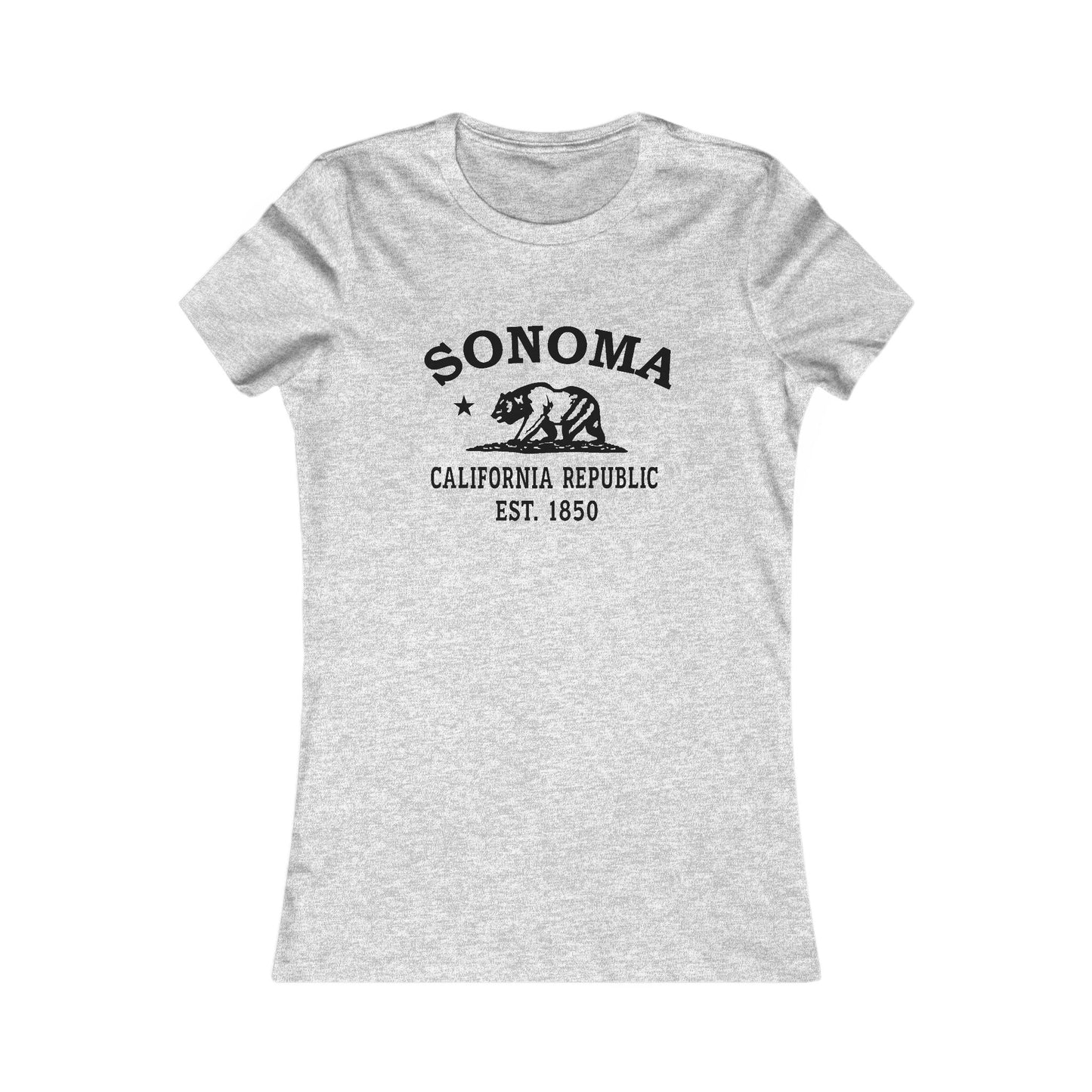 Sonoma California Ringspun Cotten Fitted Vintage Retro Womens Tee - Black Logo
