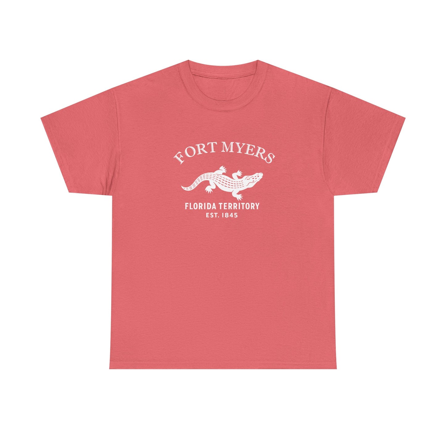 Fort Myers Florida Vintage Retro Unisex Heavy Cotton Tee - White Logo