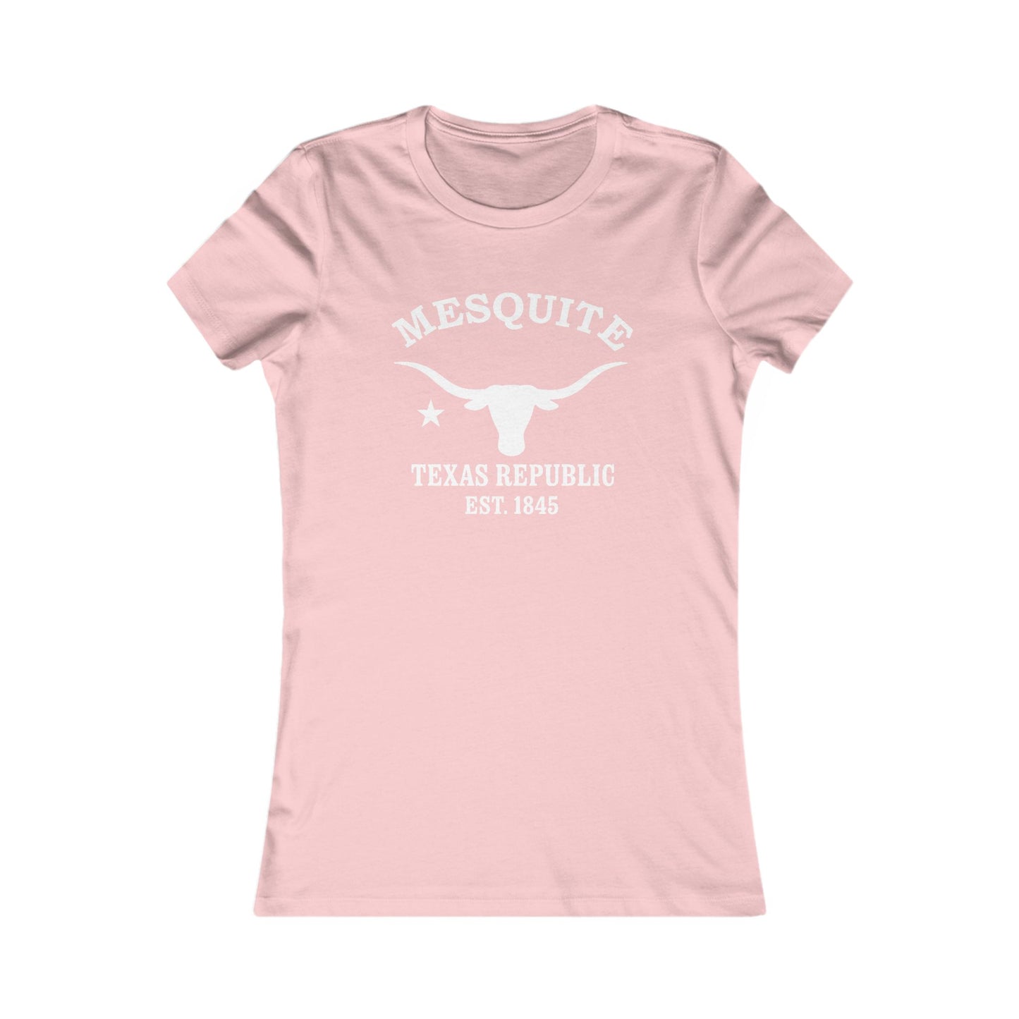Mesquite Texas Vintage Retro Womens Fitted Ringspun Cotton Tee - White Logo