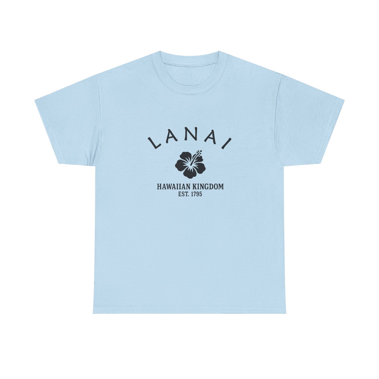 Lanai Hawaii Vintage Retro Unisex Heavy Cotton Tee - Black Logo