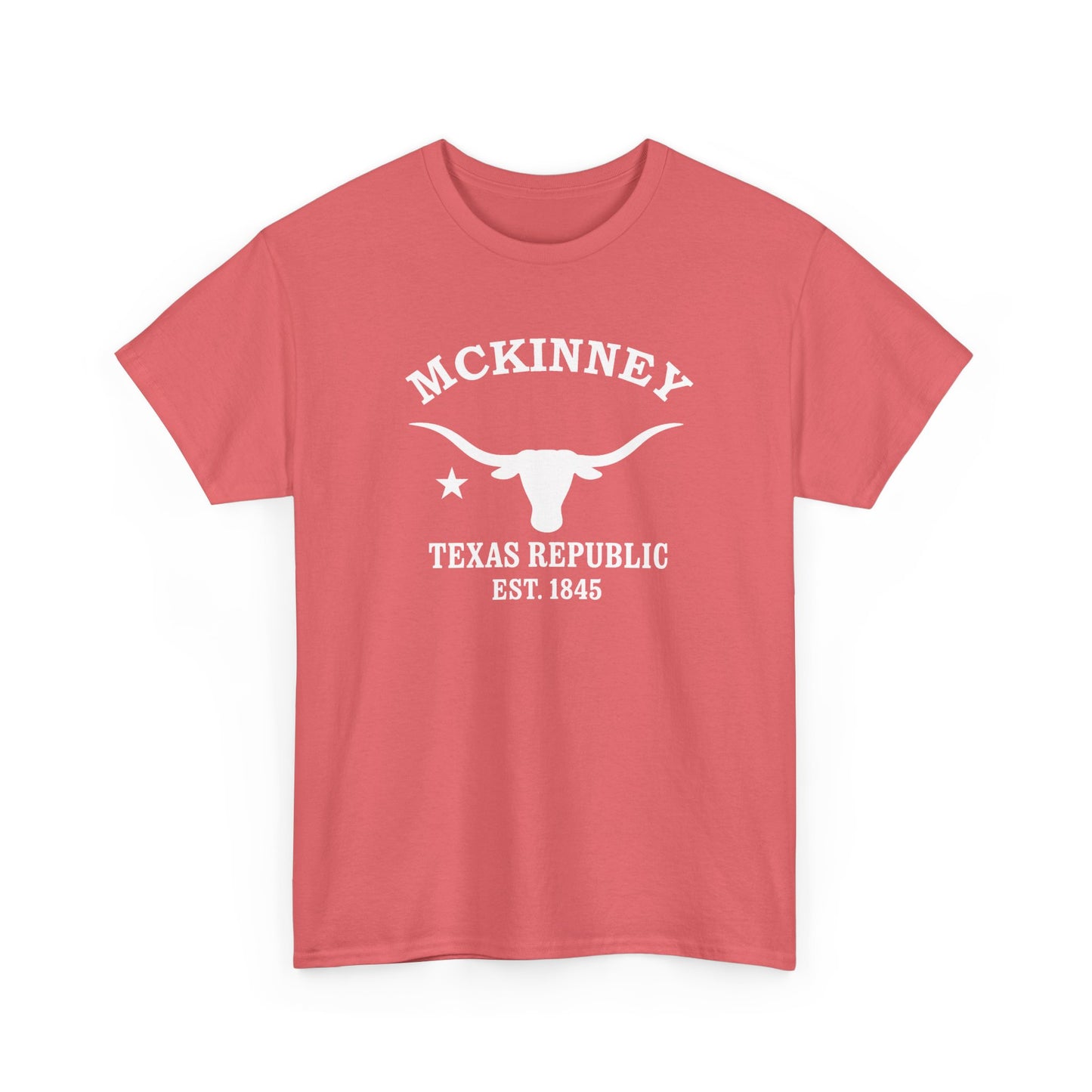 McKinney Texas Vintage Retro Unisex Heavy Cotton Tee - White Logo