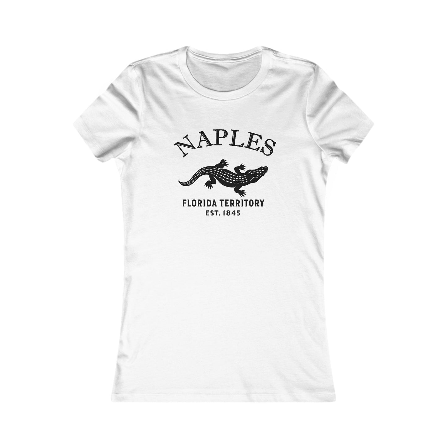 Naples Florida Ringspun Cotten Fitted Vintage Retro Womens Tee - Black Logo
