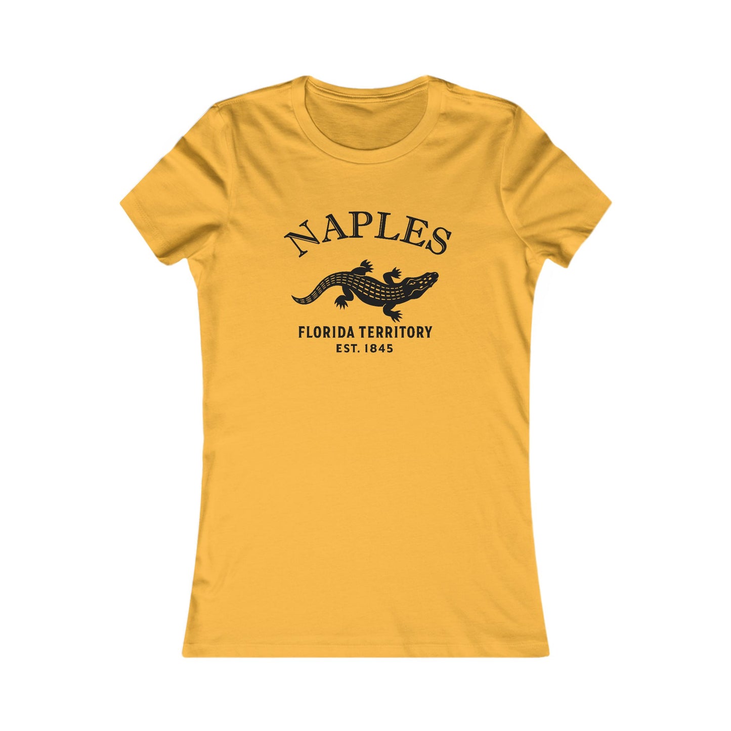 Naples Florida Ringspun Cotten Fitted Vintage Retro Womens Tee - Black Logo