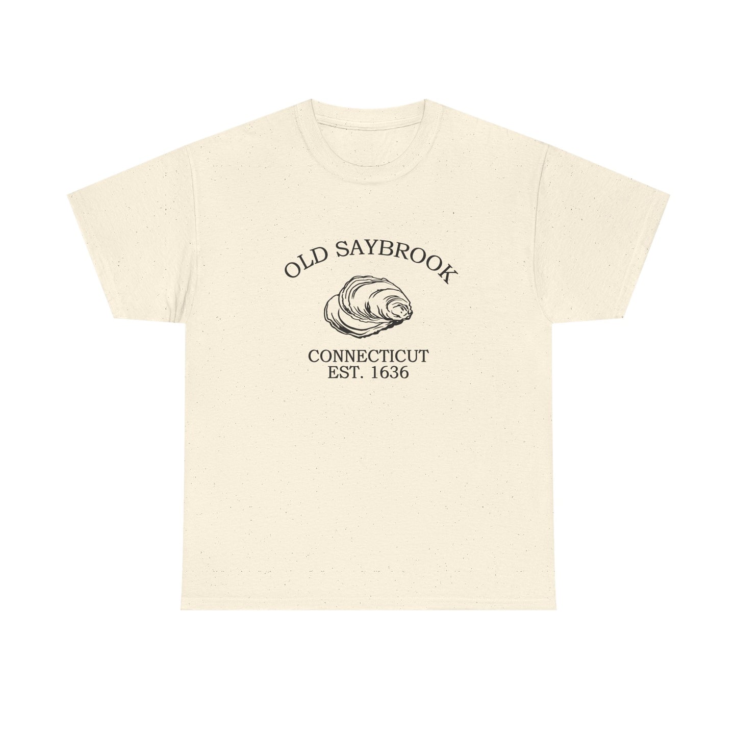 Old Saybrook Connecticut Vintage Retro Unisex Heavy Cotton Tee - Black Logo
