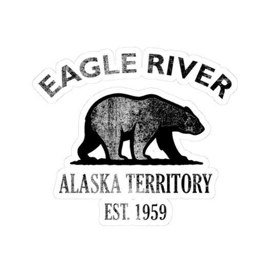 Eagle River Alaska Vintage Retro Vinyl Sticker - Black Logo