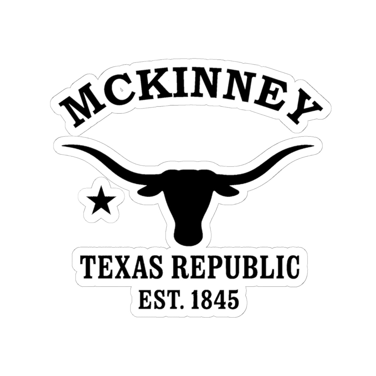 McKinney Texas Vintage Retro Vinyl Sticker - Black Logo