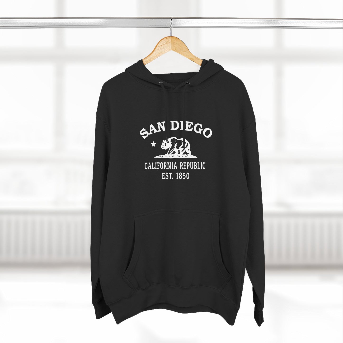 San Diego California Vintage Retro Unisex Heavy Cotton Hoodie - White Logo