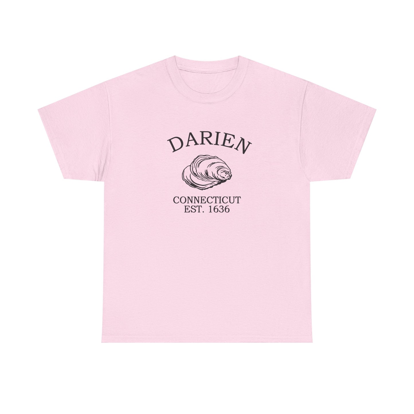 Darien Connecticut Vintage Retro Unisex Heavy Cotton Tee - Black Logo