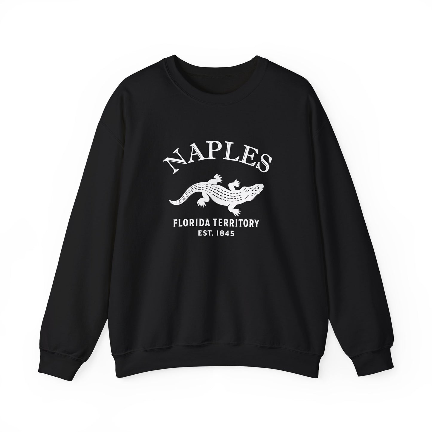 Naples Florida Vintage Retro Unisex Heavy Crewneck Sweatshirt - White Logo