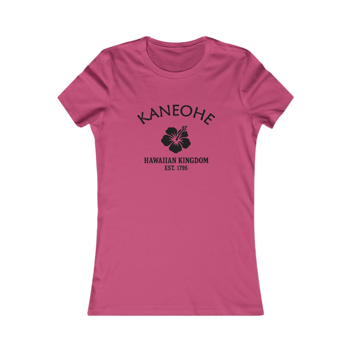 Kaneohe Hawaii Vintage Retro Womens Fitted Ringspun Cotton Tee - Black Logo