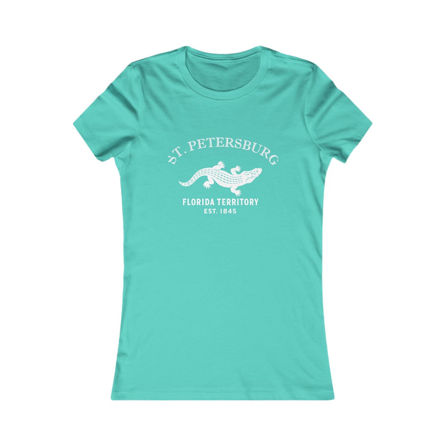 St Petersburg Florida Vintage Retro Womens Fitted Ringspun Cotton Tee - White Logo