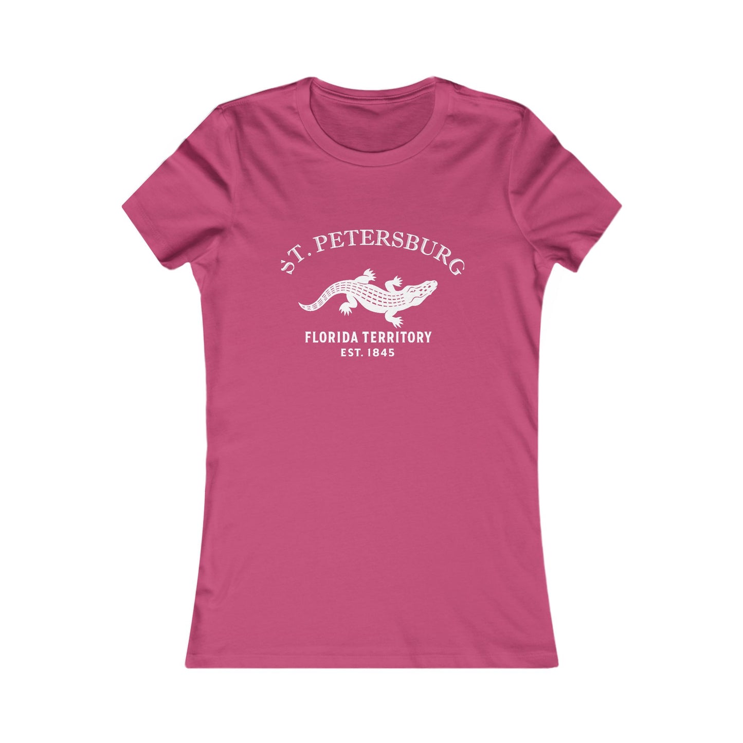 St Petersburg Florida Vintage Retro Womens Fitted Ringspun Cotton Tee - White Logo
