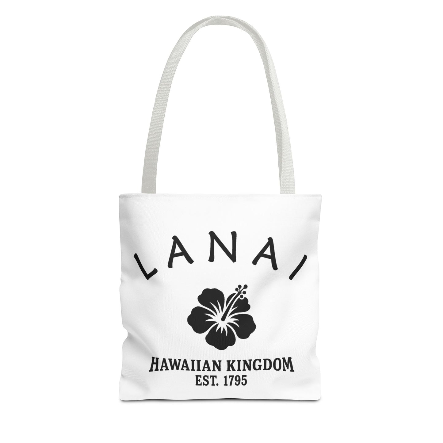 Lanai Hawaii Vintage Retro Light Canvas Tote - Black Logo