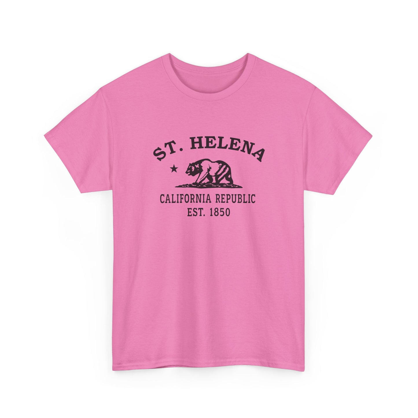 St Helena California Vintage Retro Unisex Heavy Cotton Tee - Black Logo