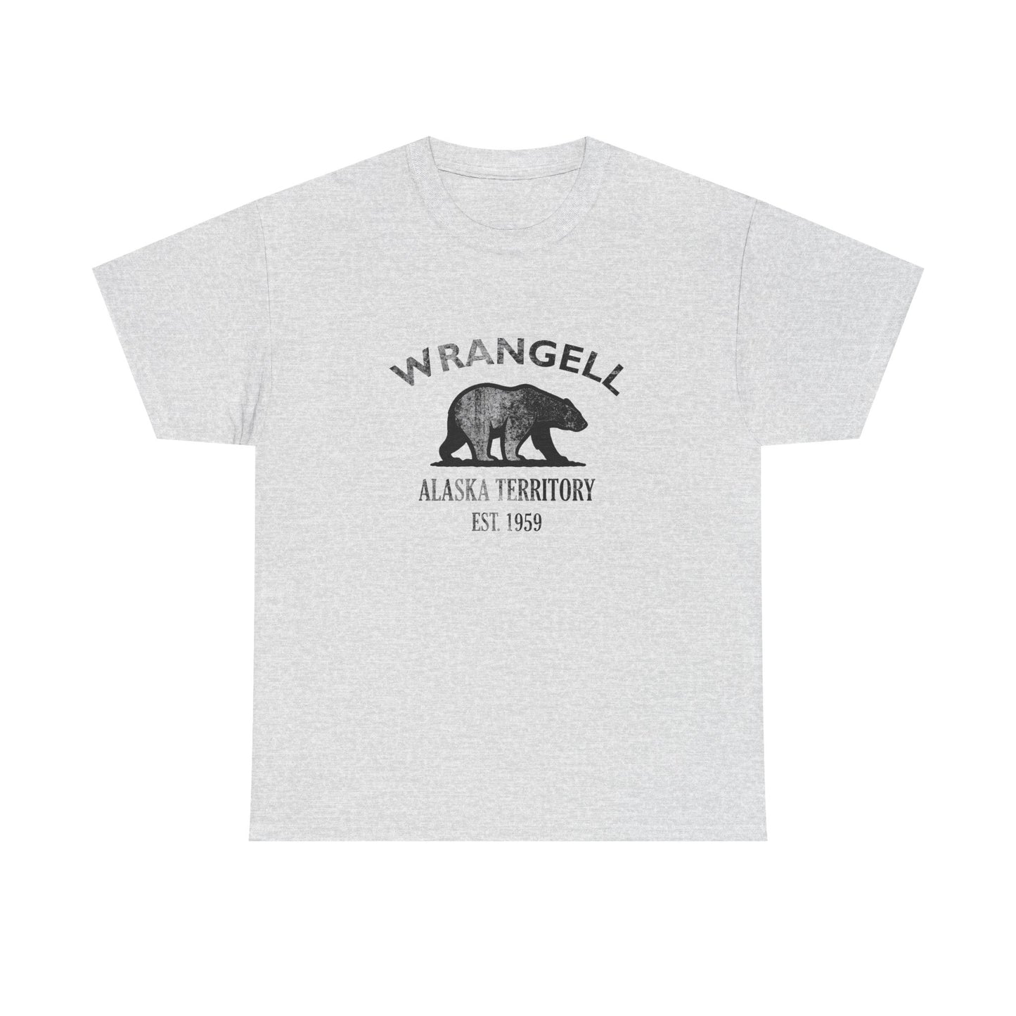 Wrangell Alaska Vintage Retro Unisex Heavy Cotton Tee - Black Logo