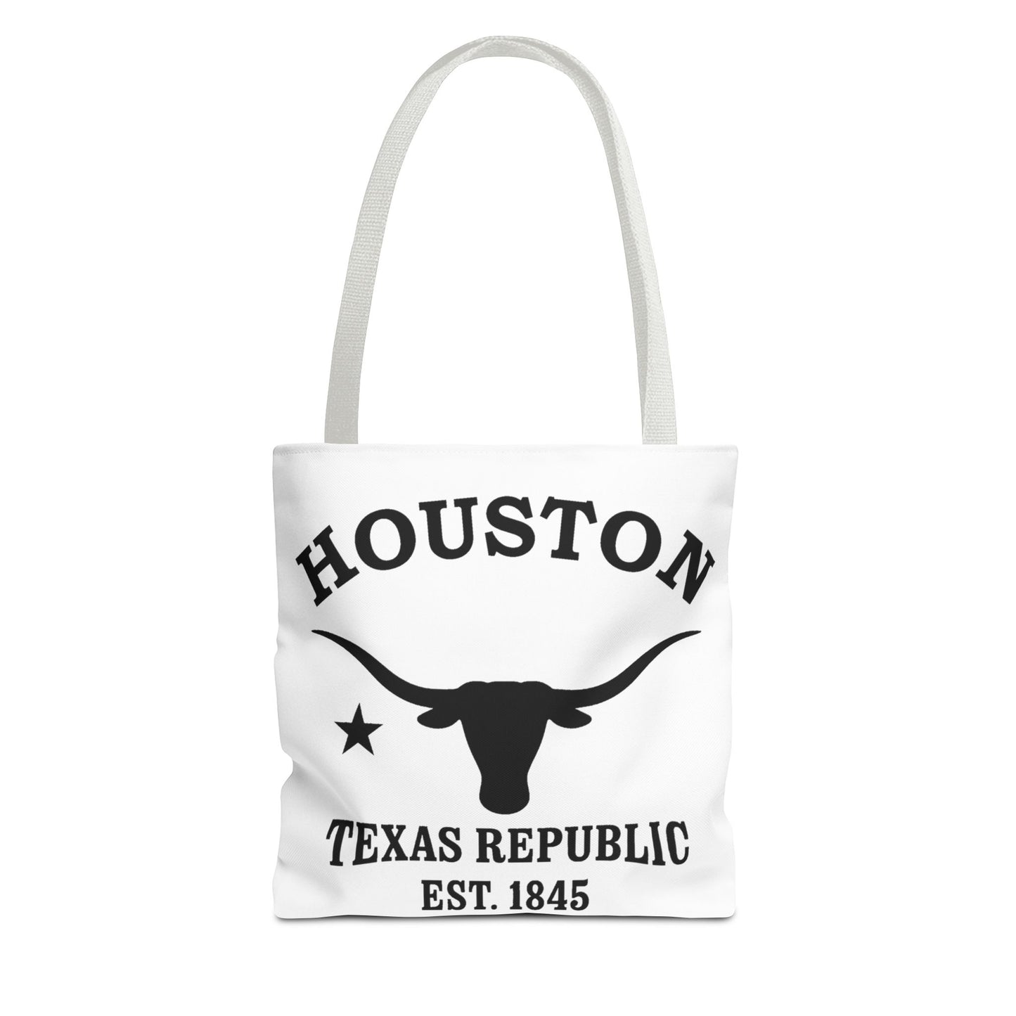 Houston Texas Vintage Retro Light Canvas Tote - Black Logo