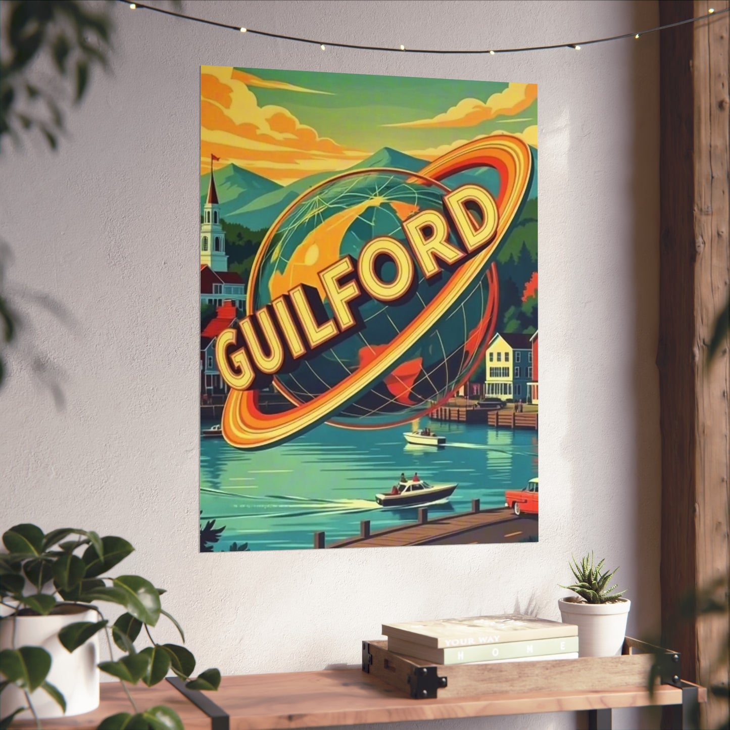Guilford Connecticut Vintage Retro Giclée Print Art Series Poster