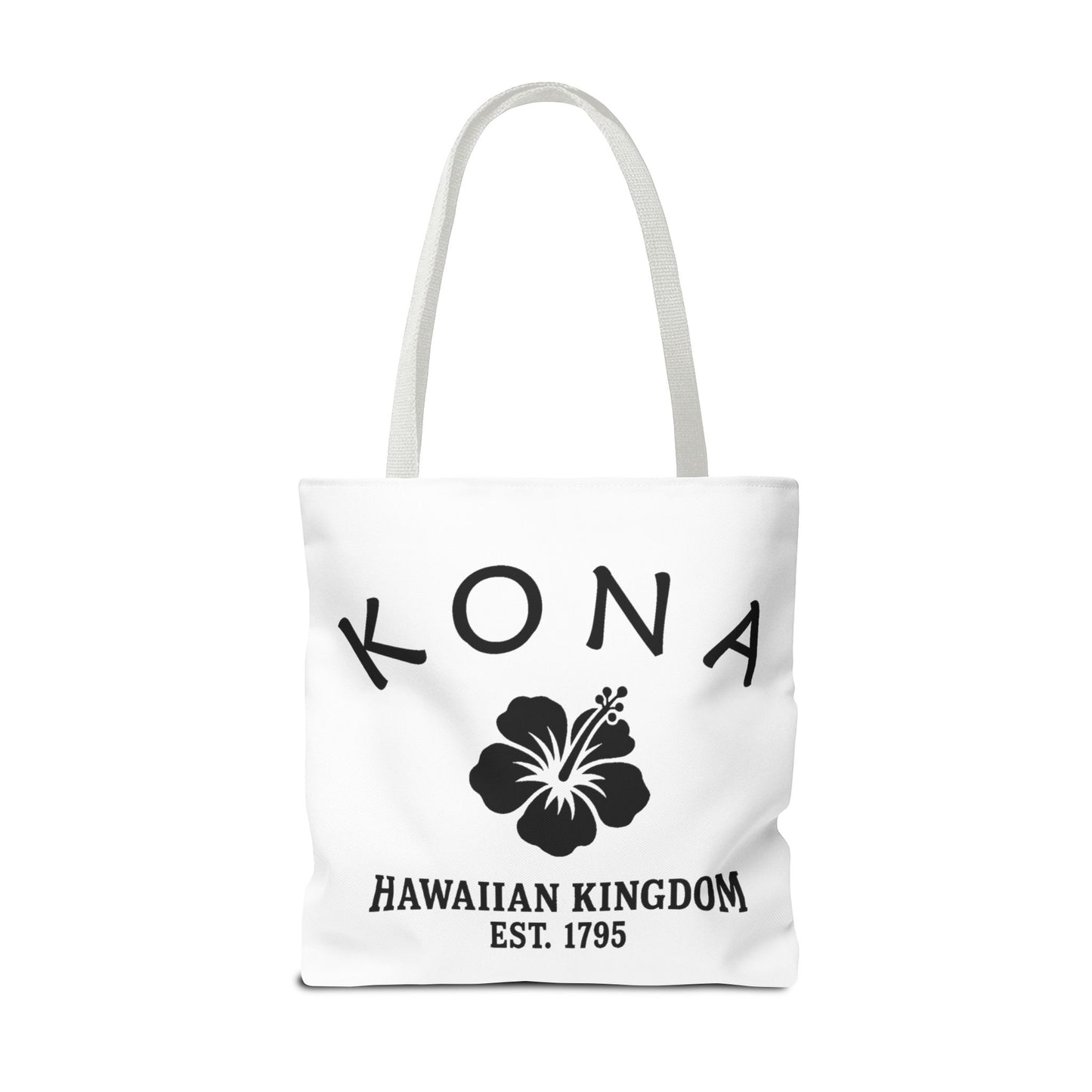 Kona Hawaii Vintage Retro Light Canvas Tote - Black Logo