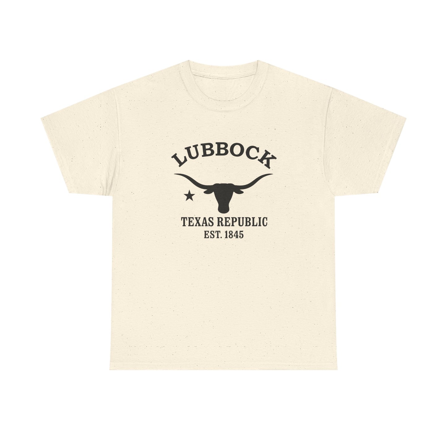 Lubbock Texas Vintage Retro Unisex Heavy Cotton Tee - Black Logo