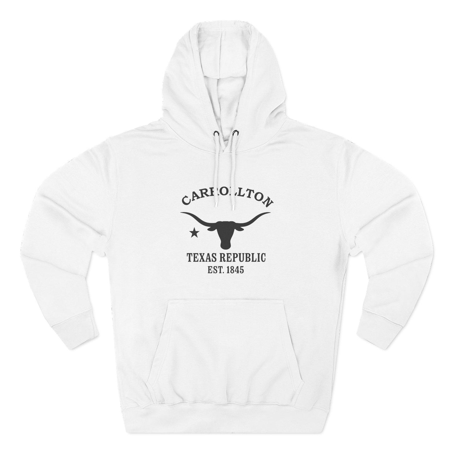 Carrollton Texas Vintage Retro Unisex Heavy Cotton Hoodie - Black Logo