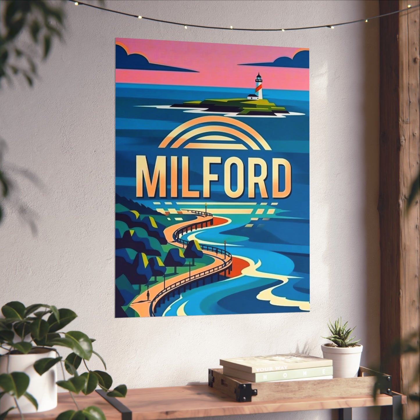 Milford Connecticut Vintage Retro Giclée Print Art Series Poster