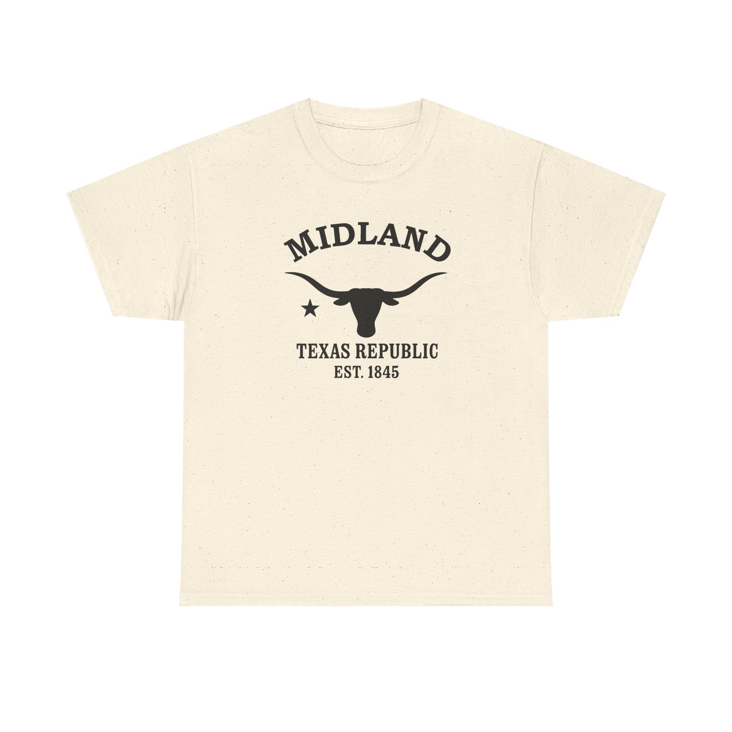 Midland Texas Vintage Retro Unisex Heavy Cotton Tee - Black Logo