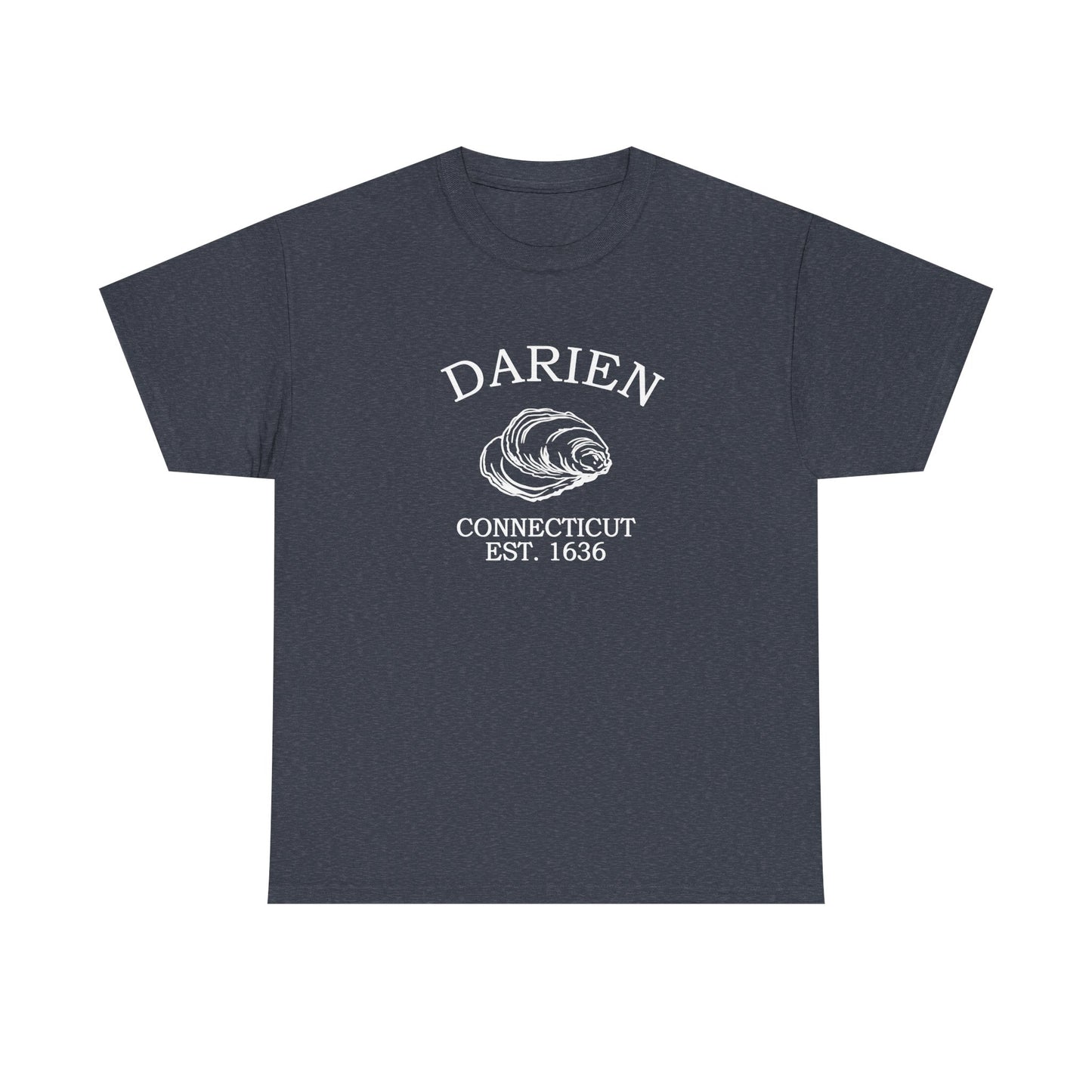 Darien Connecticut Vintage Retro Unisex Heavy Cotton Tee - White Logo