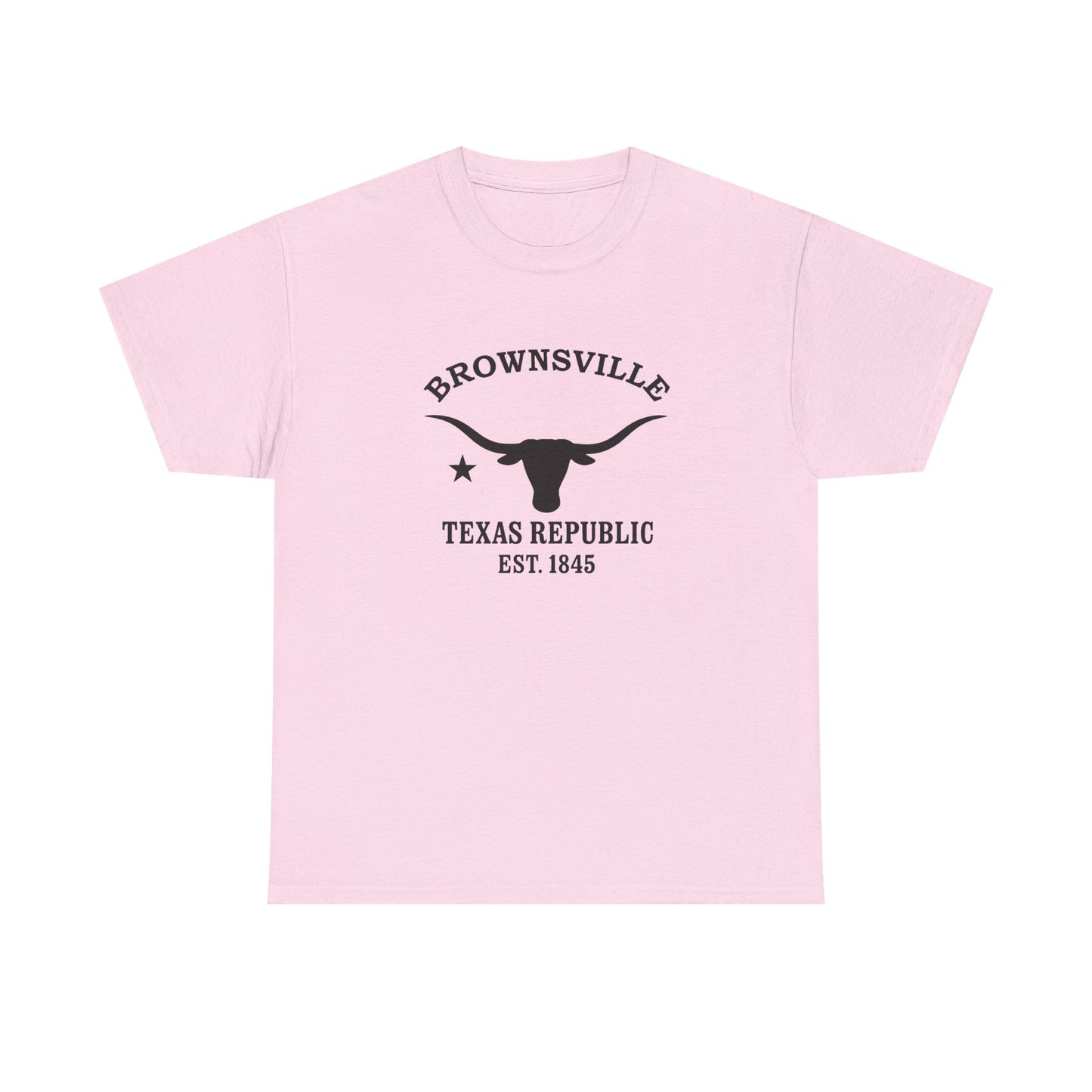 Brownsville Texas Vintage Retro Unisex Heavy Cotton Tee - Black Logo