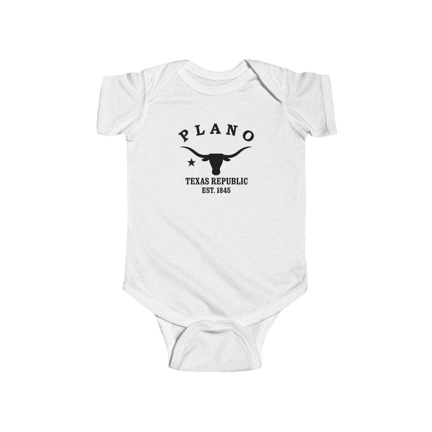 Plano Texas Cotton Jersey Baby Bodysuit - Black Logo