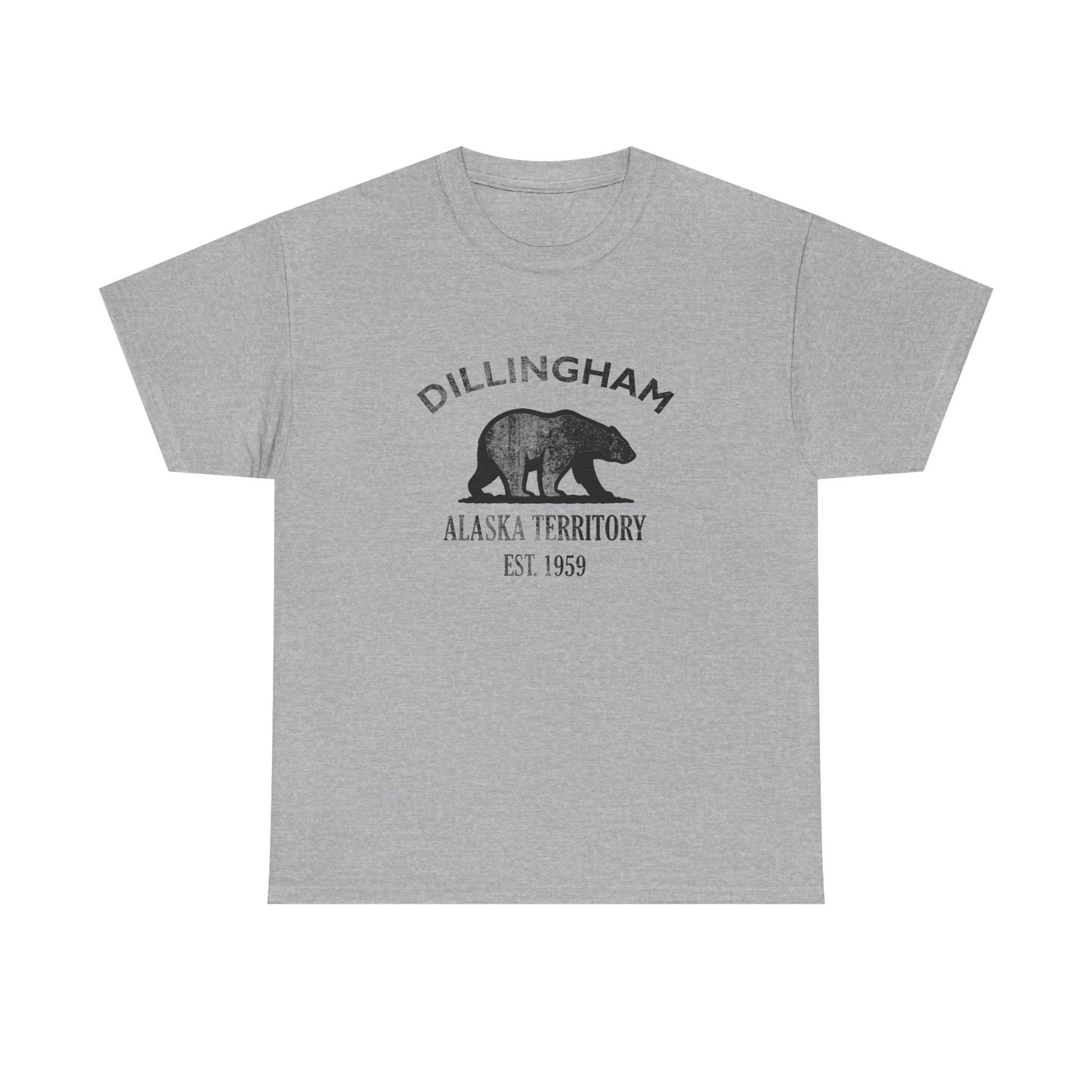 Dillingham Alaska Vintage Retro Unisex Heavy Cotton Tee - Black Logo