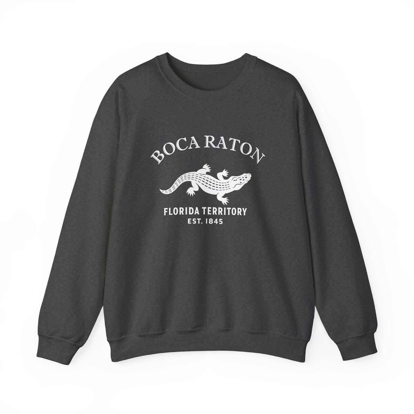 Boca Florida Vintage Retro Unisex Heavy Crewneck Sweatshirt - White Logo