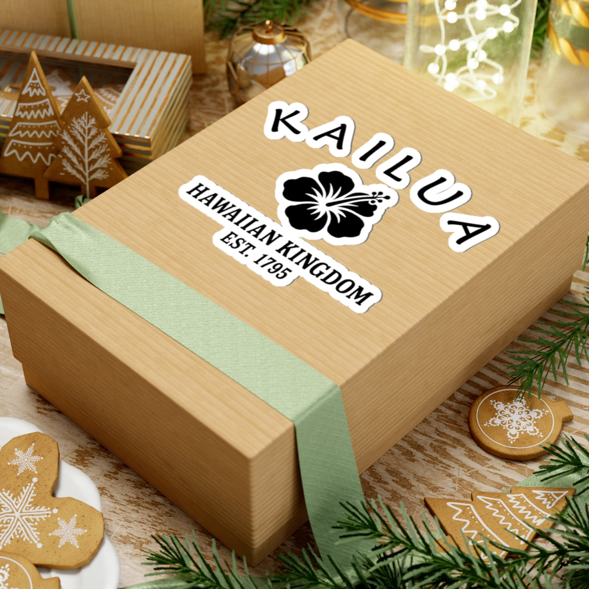 Kailua Hawaii Vintage Retro Vinyl Sticker - Black Logo