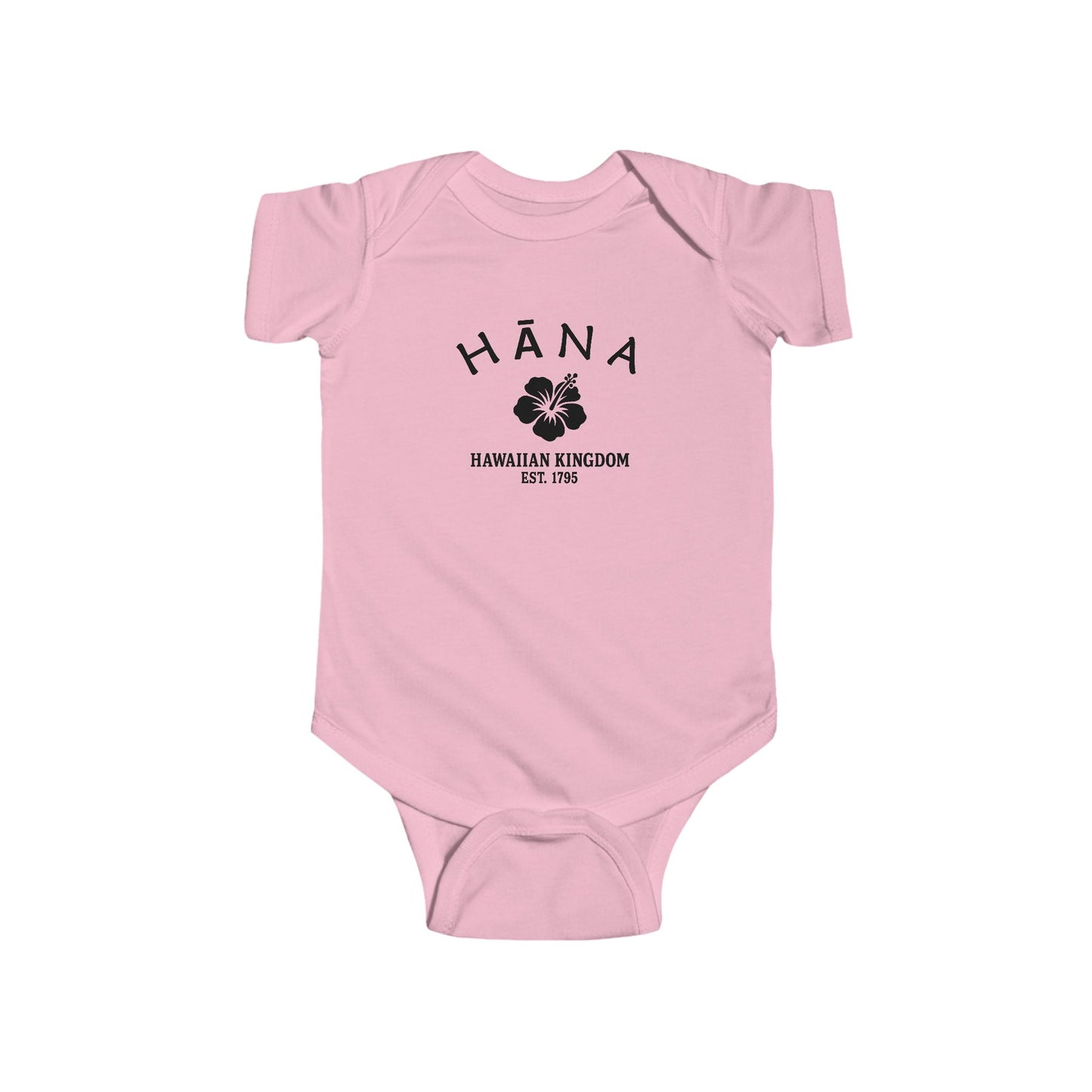 Hana Hawaii Vintage Retro Cotton Jersey Baby Bodysuit - Black Logo