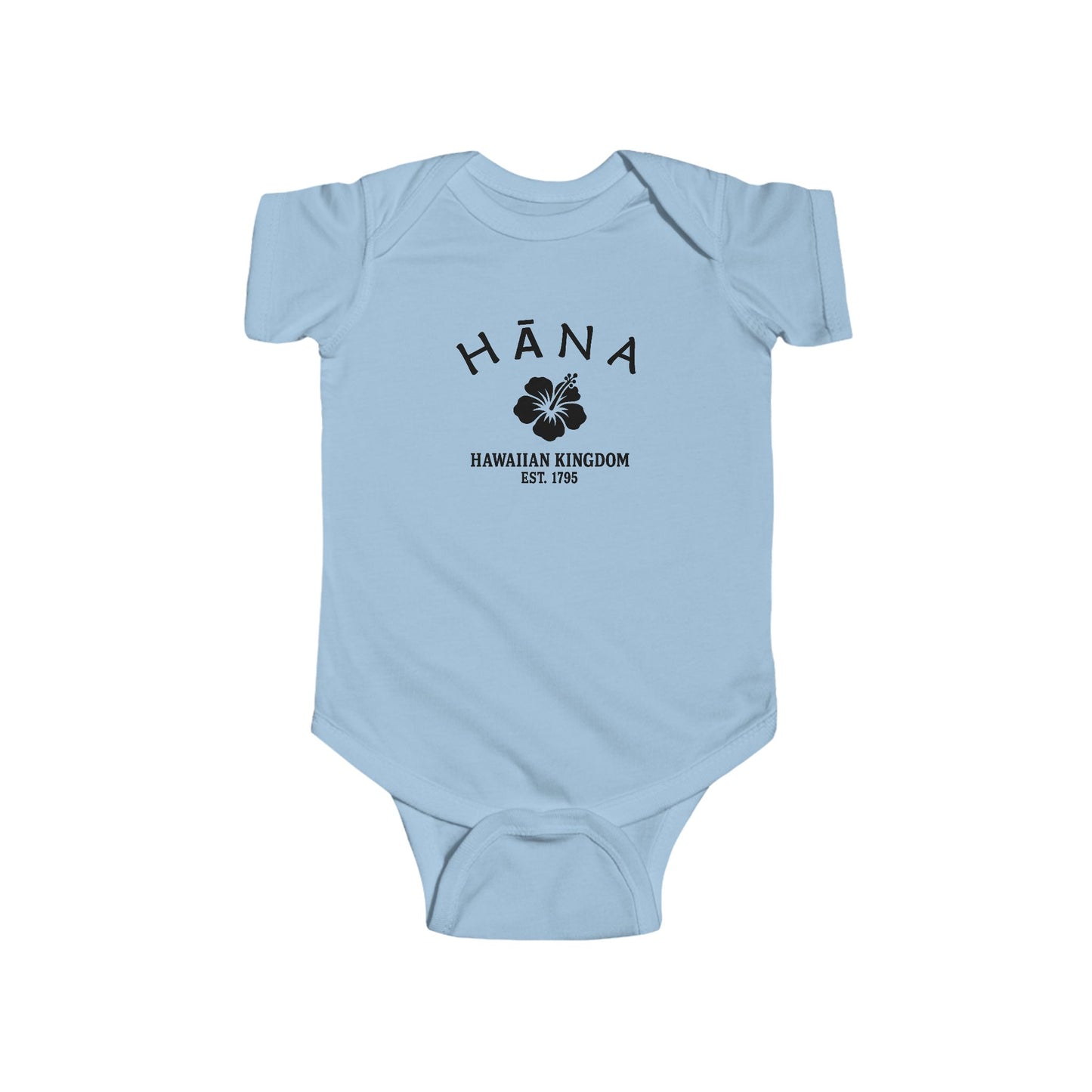 Hana Hawaii Vintage Retro Cotton Jersey Baby Bodysuit - Black Logo