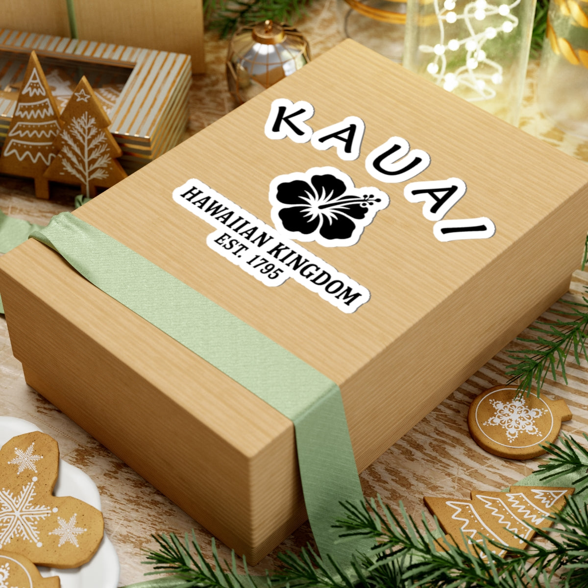 Kauai Hawaii Vintage Retro Vinyl Sticker - Black Logo