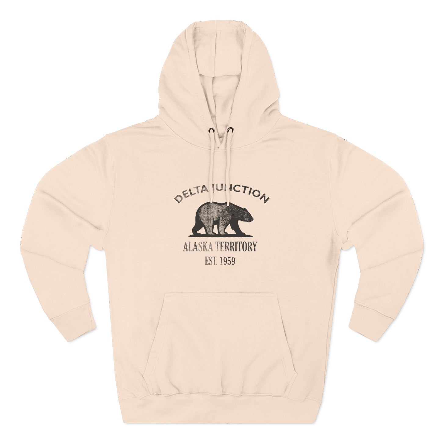 Delta Junction Alaska Vintage Retro Unisex Heavy Cotton Hoodie - Black Logo
