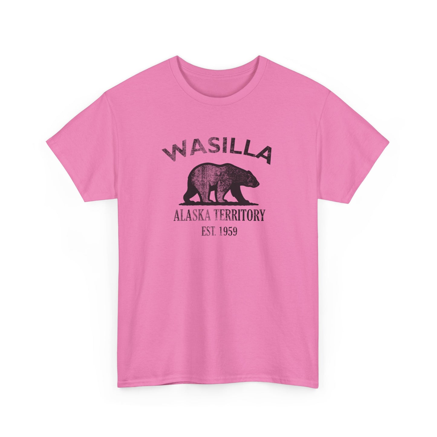 Wasilla Alaska Vintage Retro Unisex Heavy Cotton Tee - Black Logo