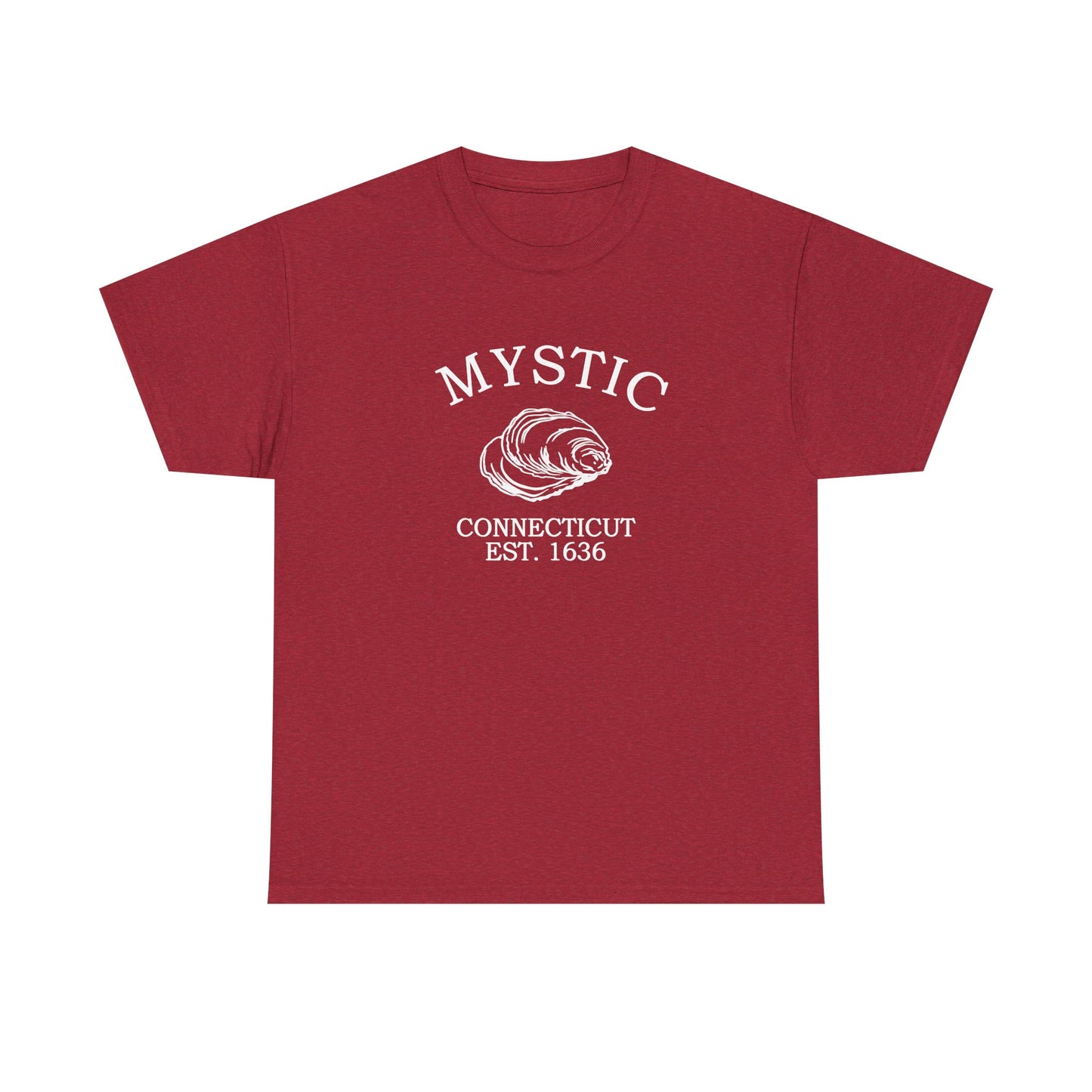 Mystic Connecticut Vintage Retro Unisex Heavy Cotton Tee - White Logo