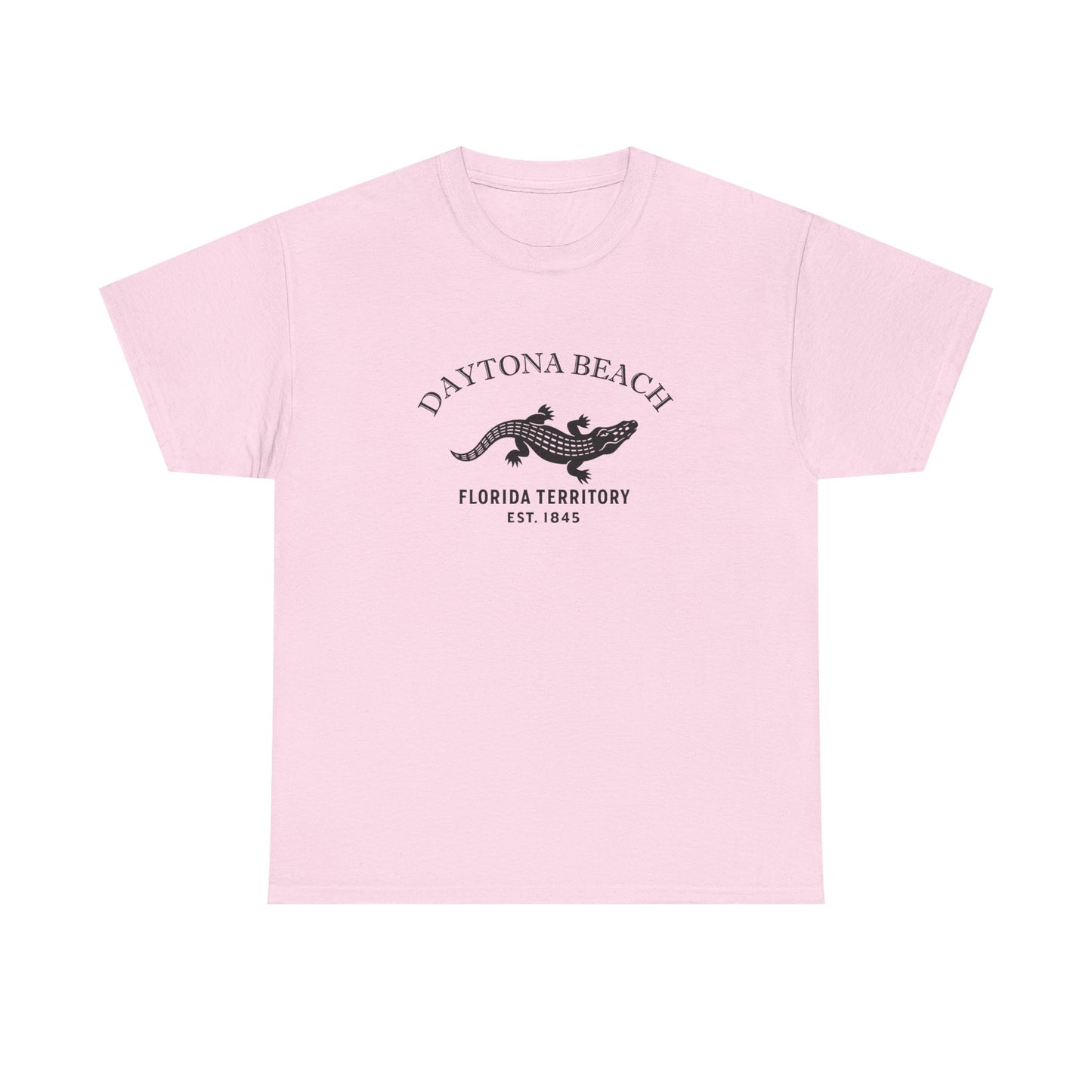 Daytona Beach Florida Vintage Retro Unisex Heavy Cotton Tee - Black Logo