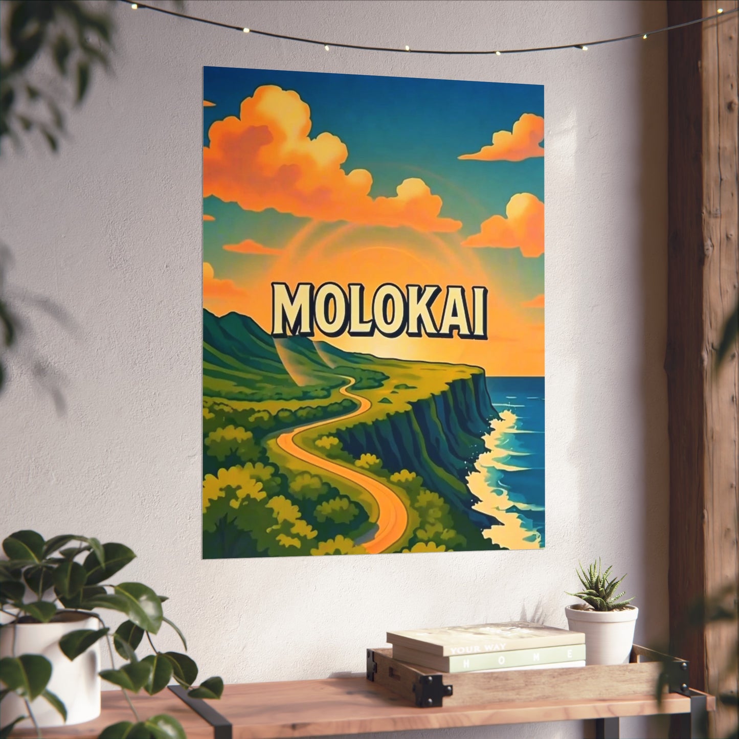 Molokai Hawaii Vintage Retro Giclée Print Art Series Poster