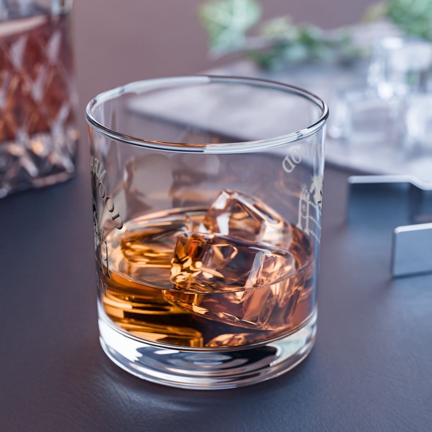 Meadowood Farm Vintage Retro Whisky Glass - Black Logo