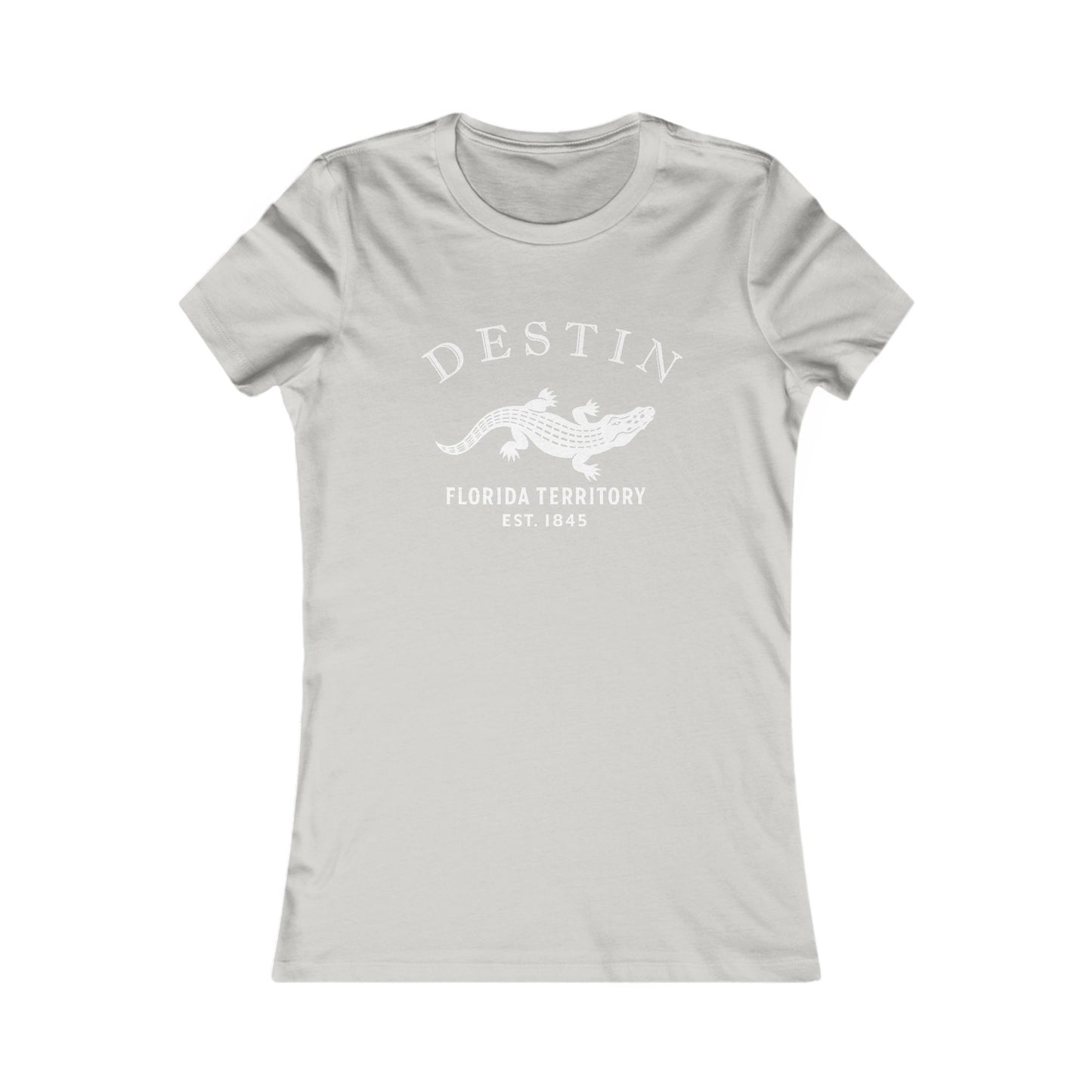 Destin Florida Vintage Retro Womens Fitted Ringspun Cotton Tee - White Logo